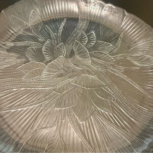 Set 2 Arcoroc France Canterbury Glass Crocus Flower Pattern Dinner Plates 10.75”